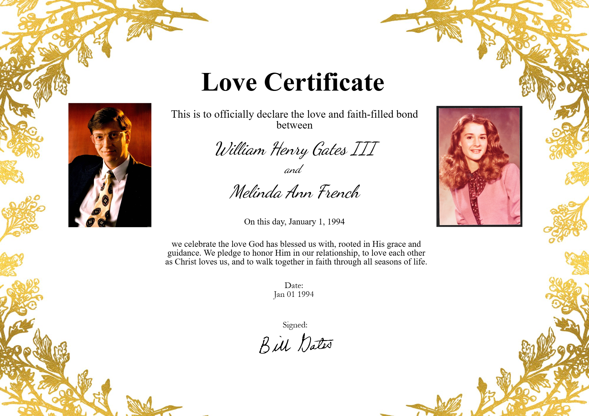 Philanthropists Bill and Melinda Gates together