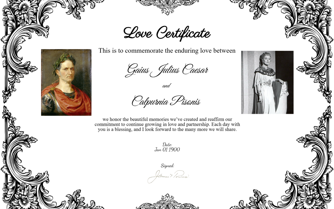 Julius Caesar and Calpurnia